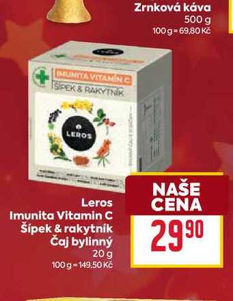Leros Imunita Vitamin C Šípek & rakytník Čaj bylinný 20 g 