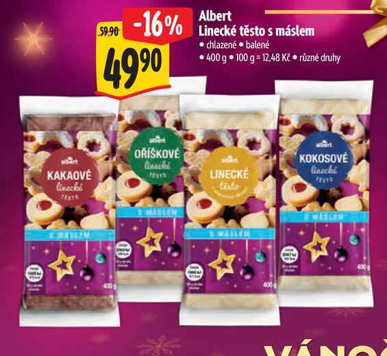  Albert Linecké těsto s máslem, 400 g  