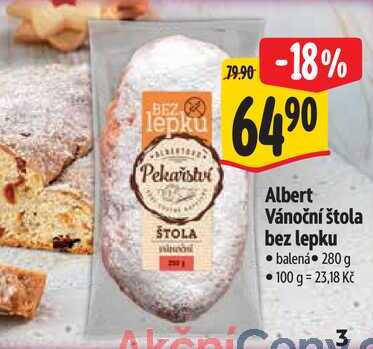 Albert Vánoční štola bez lepku, 280 g