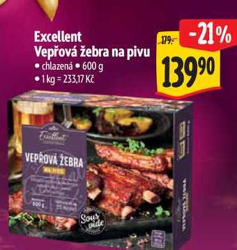 Excellent Vepřová žebra na pivu, 600 g