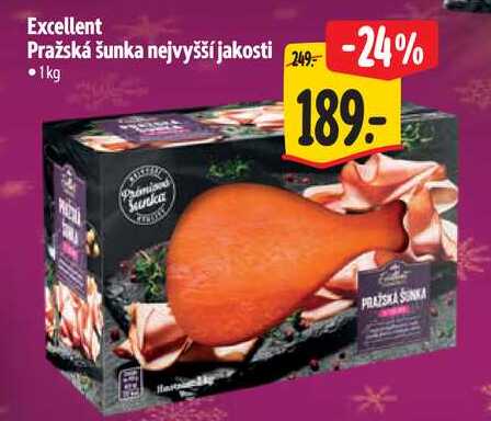 Excellent Pražská šunka nejvyšší jakosti, 1 kg