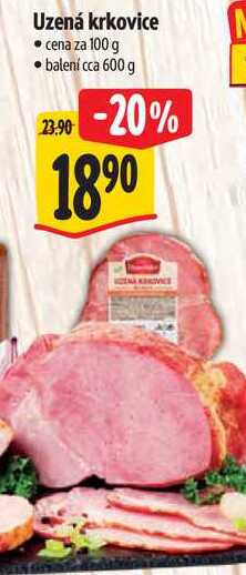 Uzená krkovice, cena za 100 g 