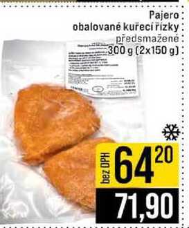 Pajero obalované kuřecí řízky předsmažené 300 g (2x150 g)