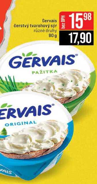 Gervais čerstvý tvarohový sýr různé druhy 80 g 