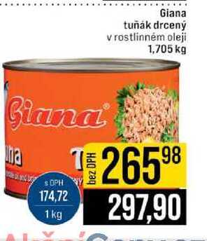 Giana tuňák drcený v rostlinném oleji 1,705 kg 