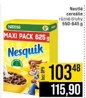 Nestlé cereálie různé druhy 625 g