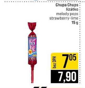 Chupa Chups lízátko melody pops strawberry lime 15g