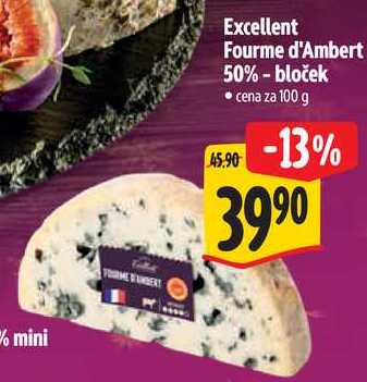 Excellent Fourme d'Ambert 50%-bloček, 100 g