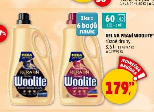 GEL NA PRANÍ WOOLITE, 3,6 l