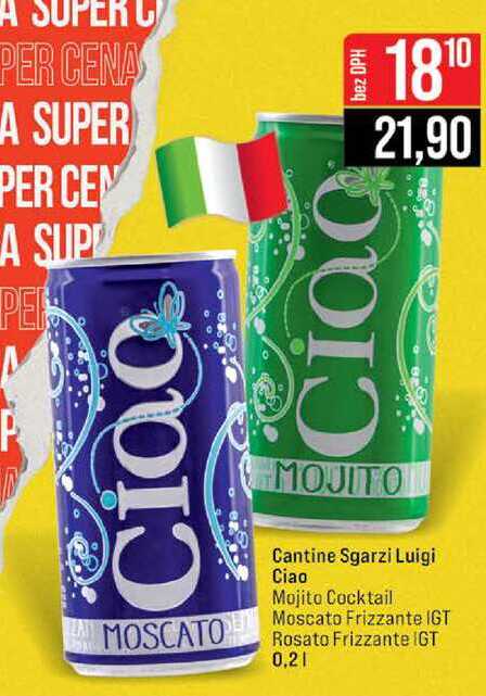 Cantine Sgarzi Luigi Ciao Mojito Cocktail Moscato Frizzante IGT Rosato Frizzante IGT 0,2l