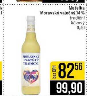 Metelka Moravský vaječný 14% tradiční kávový 0,5l