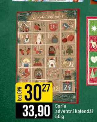 Carla adventní kalendář 50 g 