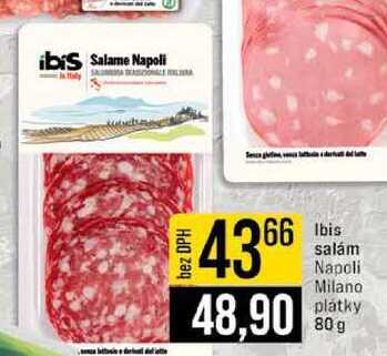Ibis salám Napoli Milano plátky 80 g 