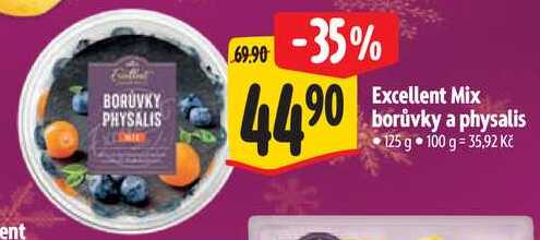 Excellent Mix borůvky a physalis, 125 g  