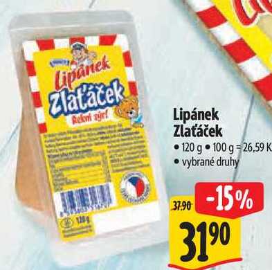 Lipánek Zlaťáček 120 g 100 g 