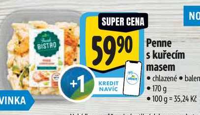 Penne s kuřecím masem 170 g