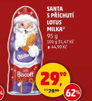 SANTA S PŘÍCHUTÍ LOTUS MILKA, 95 g
