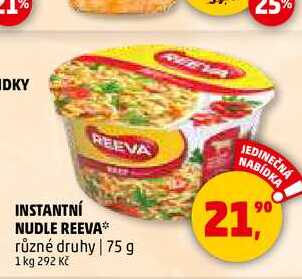 INSTANTNÍ NUDLE REEVA, 75 g 