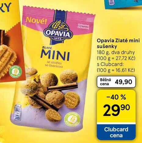 Opavia Zlaté mini sušenky, 180 g, dva druhy  