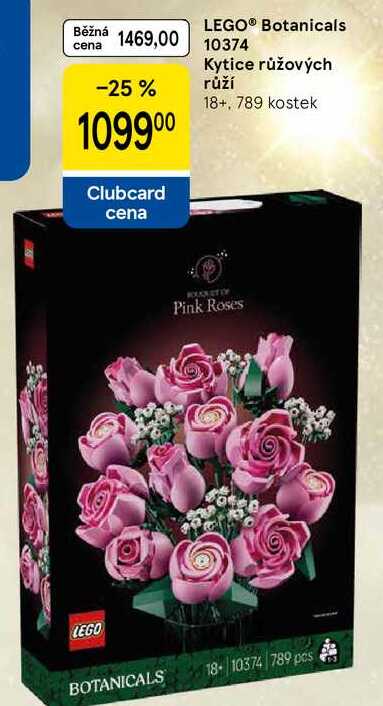 LEGO® Botanicals 10374 Kytice růžových růží 18+, 789 kostek
