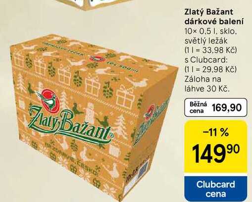 Zlatý Bažant dárkové balení, 10x 0,5 l, sklo 
