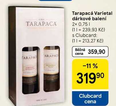 Tarapacá Varietal dárkové balení, 2x 0.75 l