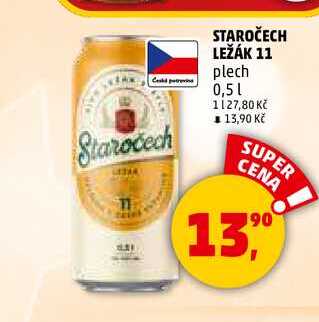 STAROČECH LEŽÁK 11 plech, 0,5 l