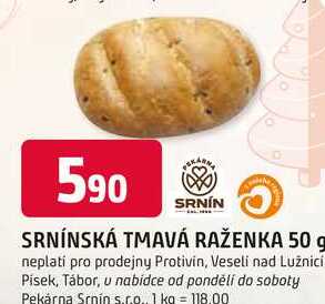 SRNÍNSKÁ TMAVÁ RAŽENKA 50 g