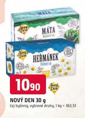 NOVÝ DEN 30 g čaj bylinný, vybrané druhy