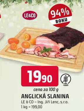 Le & Co Anglická slanina shaved pultový prodej 100g