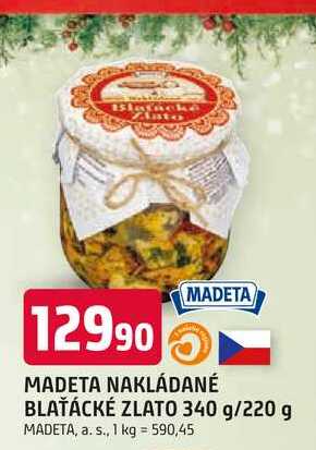 MADETA NAKLÁDANÉ BLAŤÁCKÉ ZLATO 340 g/220 g 
