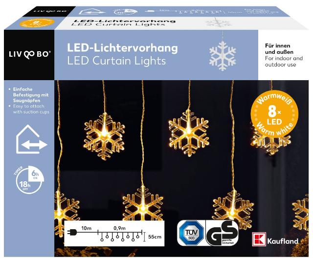 Liv&Bo LED Světelný závěs vločka