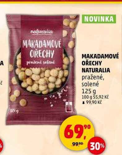 MAKADAMOVÉ OŘECHY NATURALIA pražené, solené, 125 g