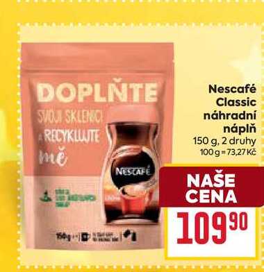 Nescafé Classic náhradní náplň 150 g