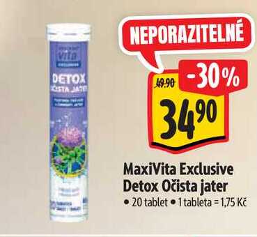 MaxiVita Exclusive Detox Očista jater, 20 tablet    