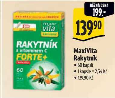 MaxiVita Rakytník, 60 kapslí