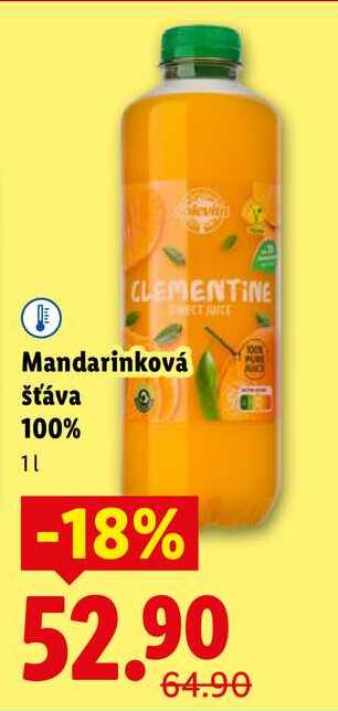 Mandarinková šťáva 100%, 1 l