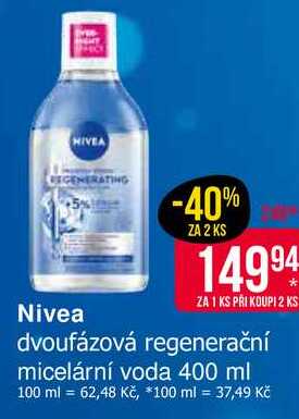 Nivea  dvoufázová regenerační micelární voda 400 ml 