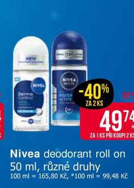 Nivea deodorant roll on 50 ml
