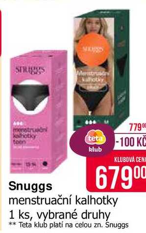 Snuggs menstruační kalhotky 1 ks, vybrané druhy 
