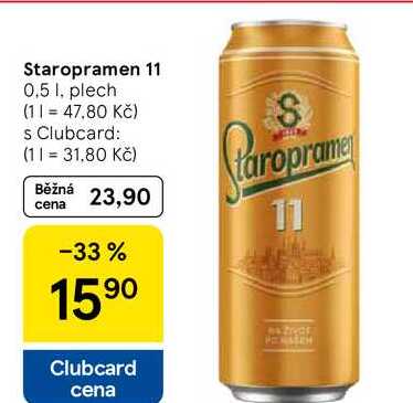 Staropramen 11, 0.5 l, plech  v akci