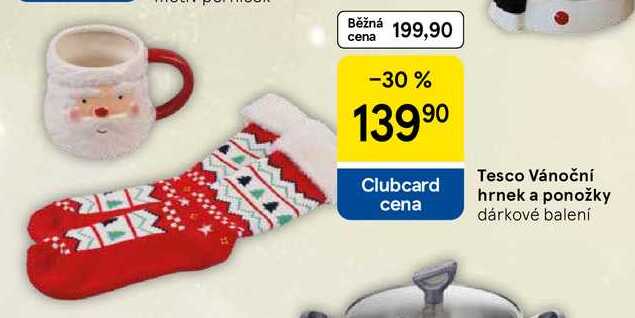 Tesco Vánoční hrnek a ponožky, dárkové balení 