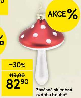 Závěsná skleněná ozdoba houba