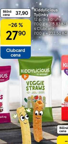 Kiddylicious Tyčinky, 12 g 