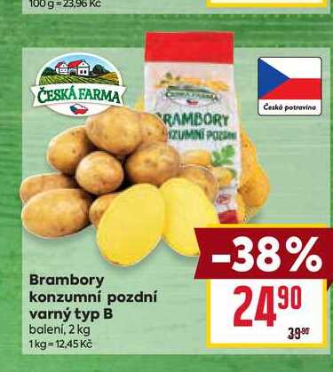 Brambory konzumní pozdní varný typ B balení, 2 kg 