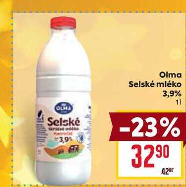 Olma Selské mléko 3,9% 1l