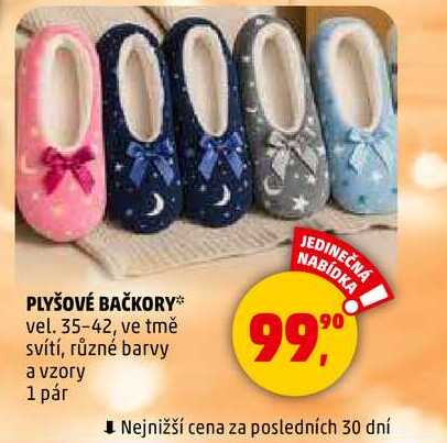 PLYŠOVÉ BAČKORY, 1 pár