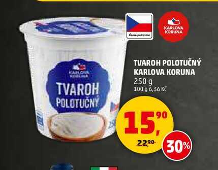TVAROH POLOTUČNÝ KARLOVA KORUNA, 250 g