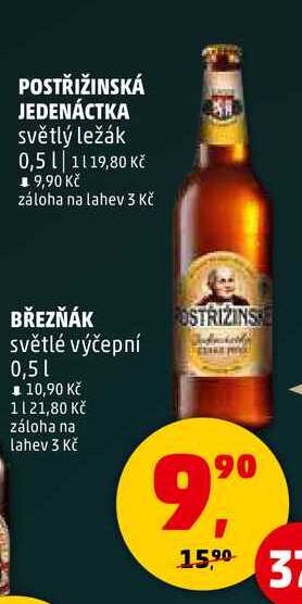 POSTŘIŽINSKÁ JEDENÁCTKA světlý ležák, 0,5 l