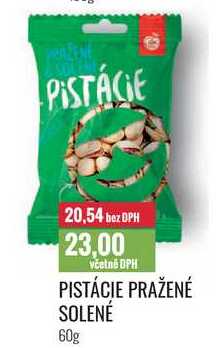 PISTÁCIE PRAŽENÉ SOLENÉ 60g 
